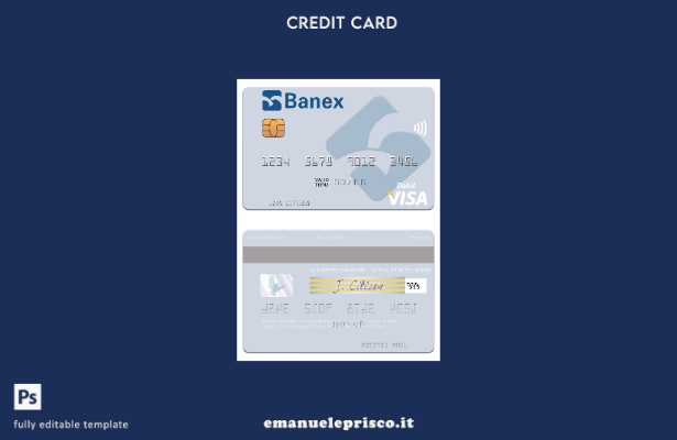 modello di carta di debito visto Perù Banco Banex stile verificato